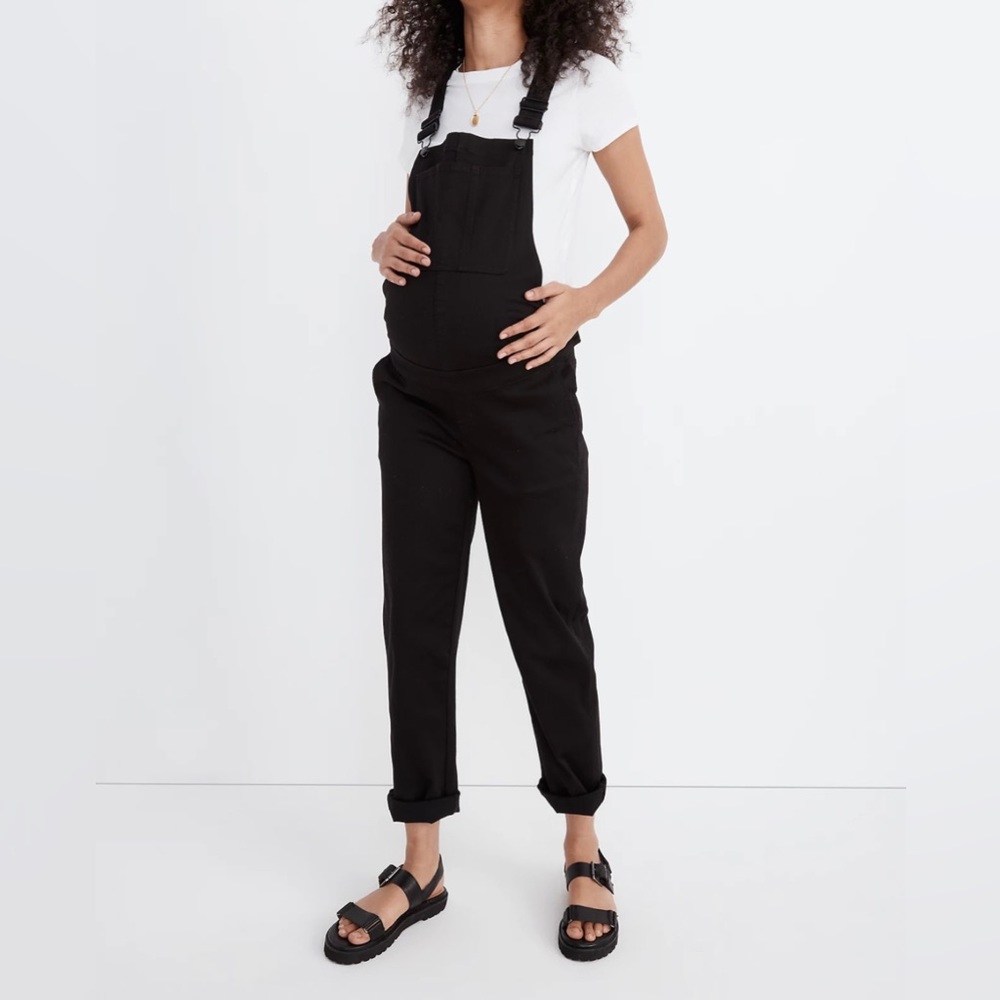 Madewell Maternity Straight-Leg Overalls in Carbondale Wash